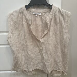 Olivaceous Cream Sleeveless Blouse